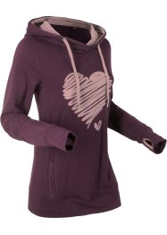 Sweatshirt med hjärttryck, långärmad, bpc bonprix collection