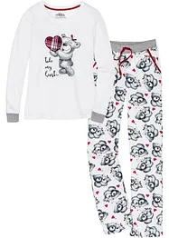 Pyjamas med flanellapplikation, bonprix