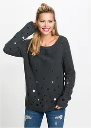Tröja med broderi, bonprix