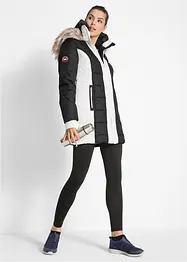 Vattenavvisande kort kappa med fuskpäls, bonprix