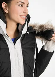 Vattenavvisande kort kappa med fuskpäls, bonprix