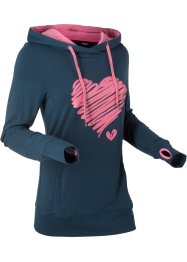 Sweatshirt med hjärttryck, långärmad, bpc bonprix collection
