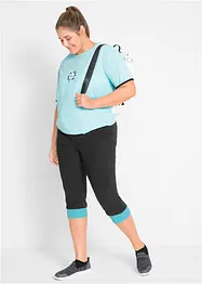 Sportiga caprileggings med kontrastfärgade muddar, bonprix