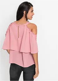 Cold shoulder-blus med spets, BODYFLIRT