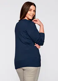 Finstickad cardigan i basmodell med knappslå, bonprix