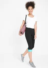 Sportiga caprileggings med kontrastfärgade muddar, bonprix