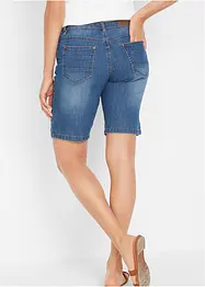 Stretchiga jeansbermudas med färgade uppvikta benslut, bonprix