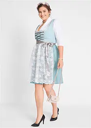 Knälång dirndl med spetsförkläde (2 delar), bonprix