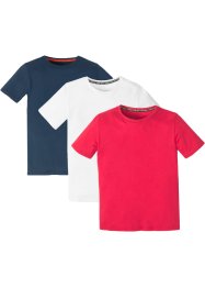 T-shirt i basmodell för barn (3-pack), ekologisk bomull, bpc bonprix collection