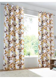 Mikrofibergardinlängd med bladmönster (1-pack), bpc living bonprix collection