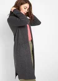 Lång cardigan med luva, bonprix
