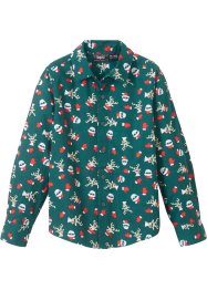 Långärmad skjorta med julmotiv för pojkar, smal passform, bpc bonprix collection