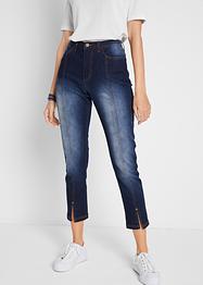 Bekväma 7/8-stretchjeans med slits fram och bekväm midja, bpc bonprix collection