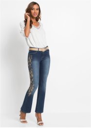 Stilsäkra jeans med snyggt broderi längs sidan, BODYFLIRT boutique