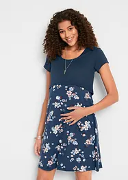 Blommig mamma-/amningsklänning i jersey, bonprix