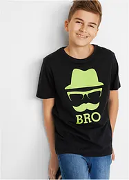 T-shirt med coolt tryck för barn, ekologisk bomull, bonprix