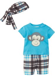T-shirt + shorts + bandana för baby (3 delar), ekologisk bomull, bpc bonprix collection