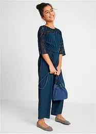 Jumpsuit med spets, för flickor, bonprix