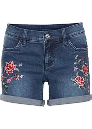 Jeansshorts med broderi, bonprix