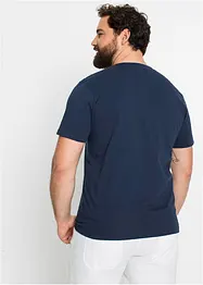 T-shirt med kort knappslå och korta ärmar, av bomull, bonprix