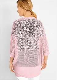 Mönstrad cardigan med 3/4-fladdermusärmar, bonprix