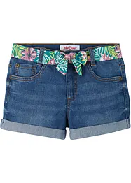 Jeansshorts med skärp och medelhög midja för barn, bonprix