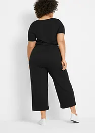 Kortärmad V-ringad jerseyjumpsuit, bonprix