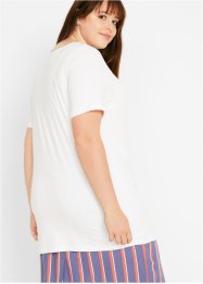 Lång T-shirt i basmodell med korta ärmar (2-pack), bonprix