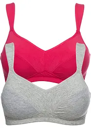 BH utan bygel med ekologisk bomull (2-pack), bonprix