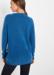 Stickad tröja med V-ringning, oversizemodell, bpc bonprix collection