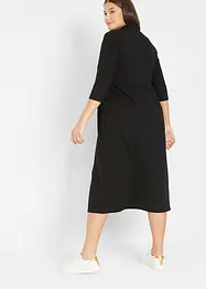 Mellanlång jerseyklänning, 3/4-ärm, bonprix