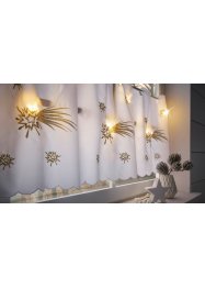 Cafégardin med glansigt broderi och LED-belysning, bpc living bonprix collection