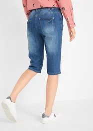 Stretchiga jeansbermudas med uppvikta benslut, bonprix