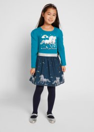 Jerseyklänning för flickor med organza, bpc bonprix collection