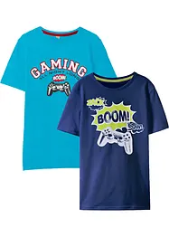 T-shirt för pojkar (2-pack), av ekologisk bomull, bonprix