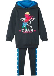 Luvtröja och leggings för flickor (2 delar), bpc bonprix collection