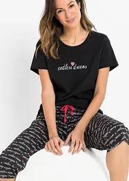 Pyjamas med capribyxor av ekologisk bomull, bonprix