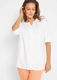 Blus med linne och 3/4-ärm, bonprix