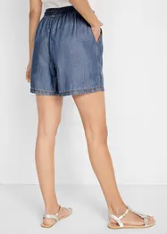 Tunna denimshorts med linne och bekväm midja, extra vida, bonprix