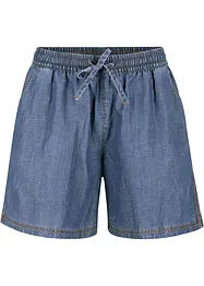 Tunna denimshorts med linne och bekväm midja, extra vida, bonprix