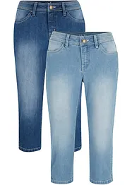 Stretchiga caprijeans (2-pack), bonprix