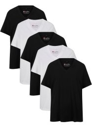 Longshirt med V-ringning (5-pack), kortärmad, bpc bonprix collection