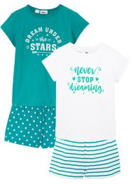 Pyjamas med shorts för flickor (2-pack), bpc bonprix collection
