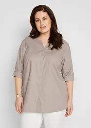 Blus med linne och 3/4-ärm, bonprix