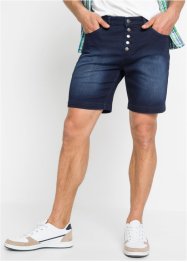 Långa stretchiga jeansshorts, normal passform, John Baner JEANSWEAR