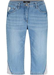 Sköna jeansbermudas i stretch med spets och bekväm midja, bpc bonprix collection