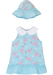 Babyklänning + solhatt (2 delar), ekologisk bomull, bpc bonprix collection