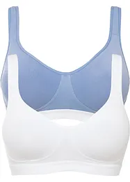 BH utan bygel med ekologisk bomull (2-pack), bonprix