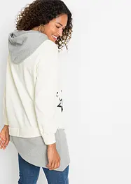 Sweatshirt med luva och asymmetrisk nederkant, bonprix