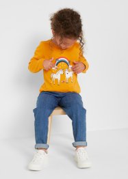Långärmad T-shirt för flickor (2-pack), ekologisk bomull, bpc bonprix collection